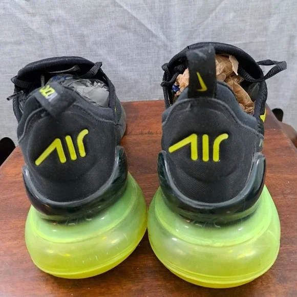 %Nike Air Max 270 Black Volt Oil Grey AH8050-017 Running Shoes / A37 - Picture 4 of 11